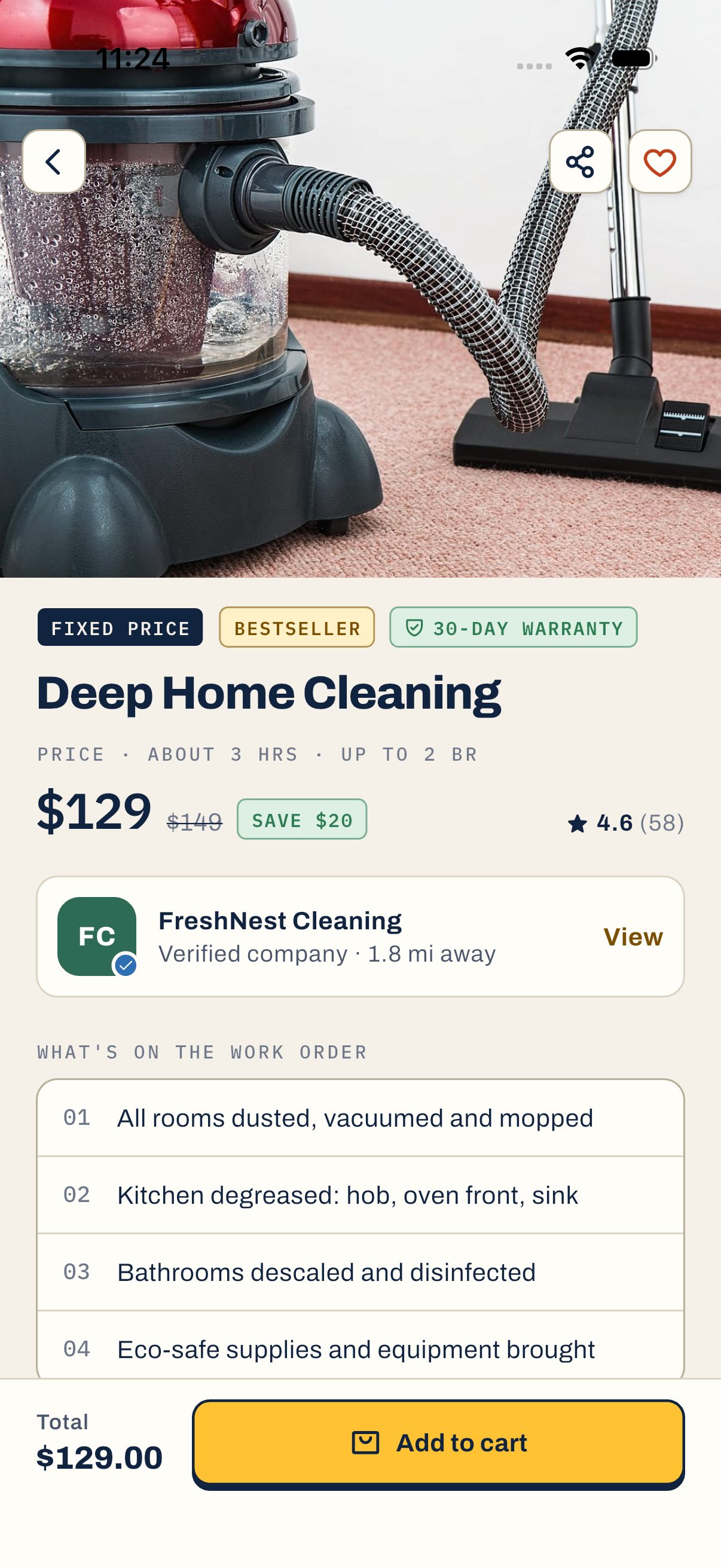 A customer app that books in five steps