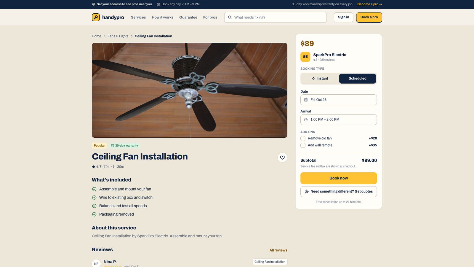 A booking website