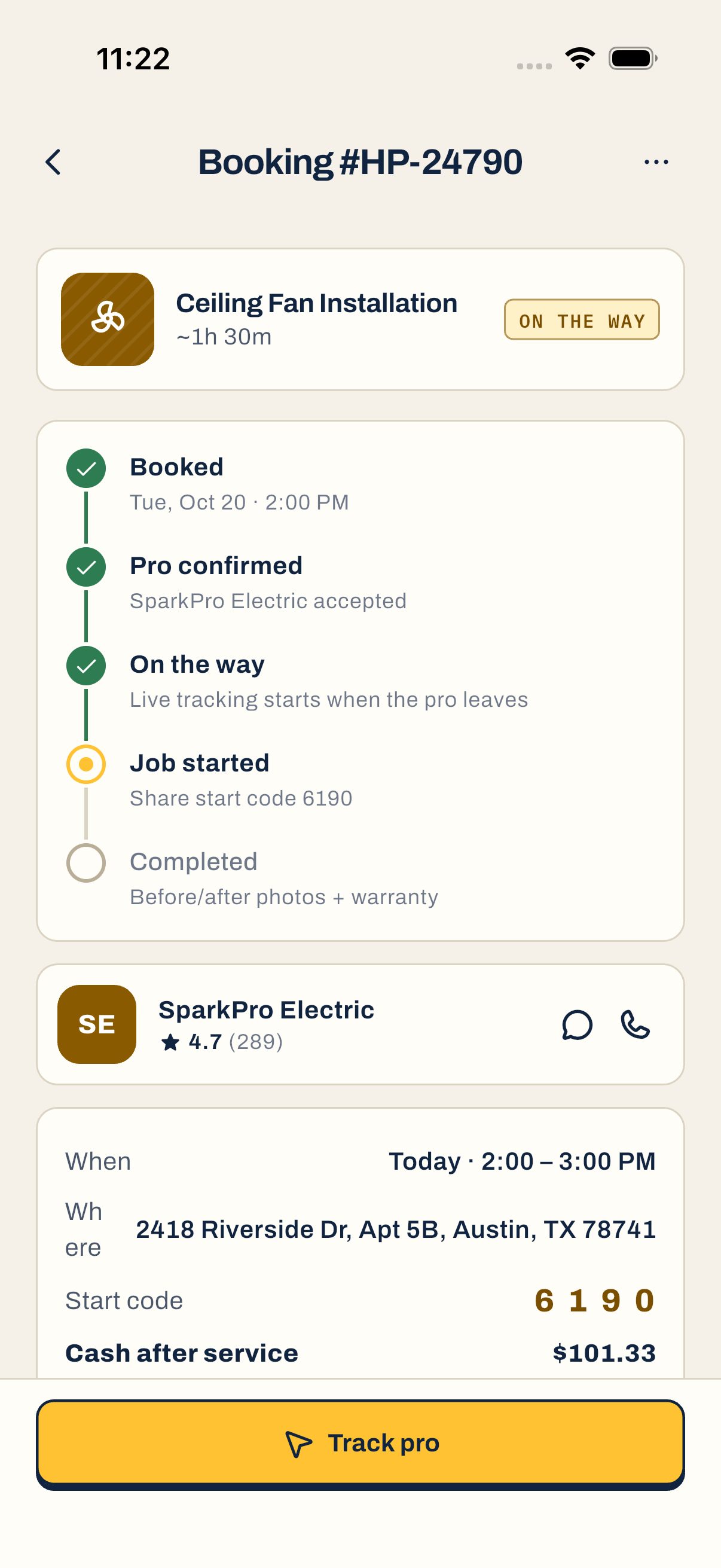 Handypro on a phone